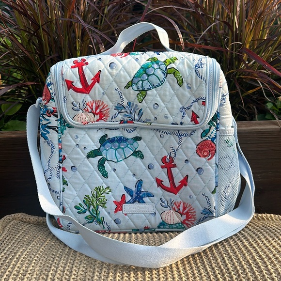 Vera Bradley Handbags - Vera Bradley Crossbody Lunch Bag Anchors Aweigh Turtle Ocean Shells